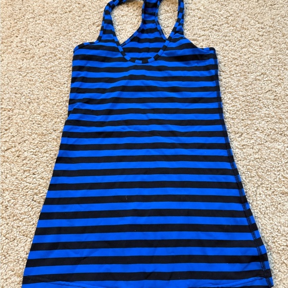 Lululemon Athletica Blue and Black Striped Tank - Picture 1 of 4